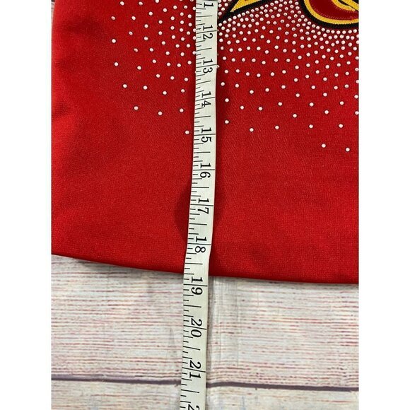 Varsity Spirit Red Cheerleading Cap Sleeve Embellished Top - YXL - Picture 7 of 10